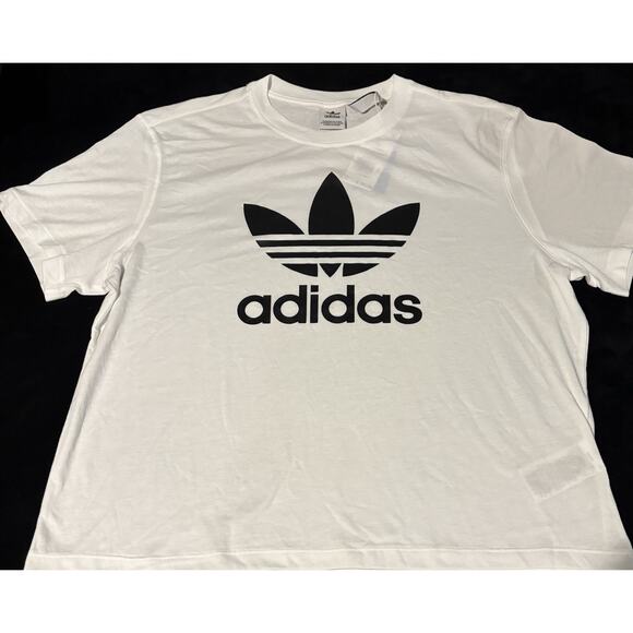 ADIDAS Women's Trefoil Logo WHITE Classic Short Sleeve Tee Shirt New With Tags - Picture 2 of 3